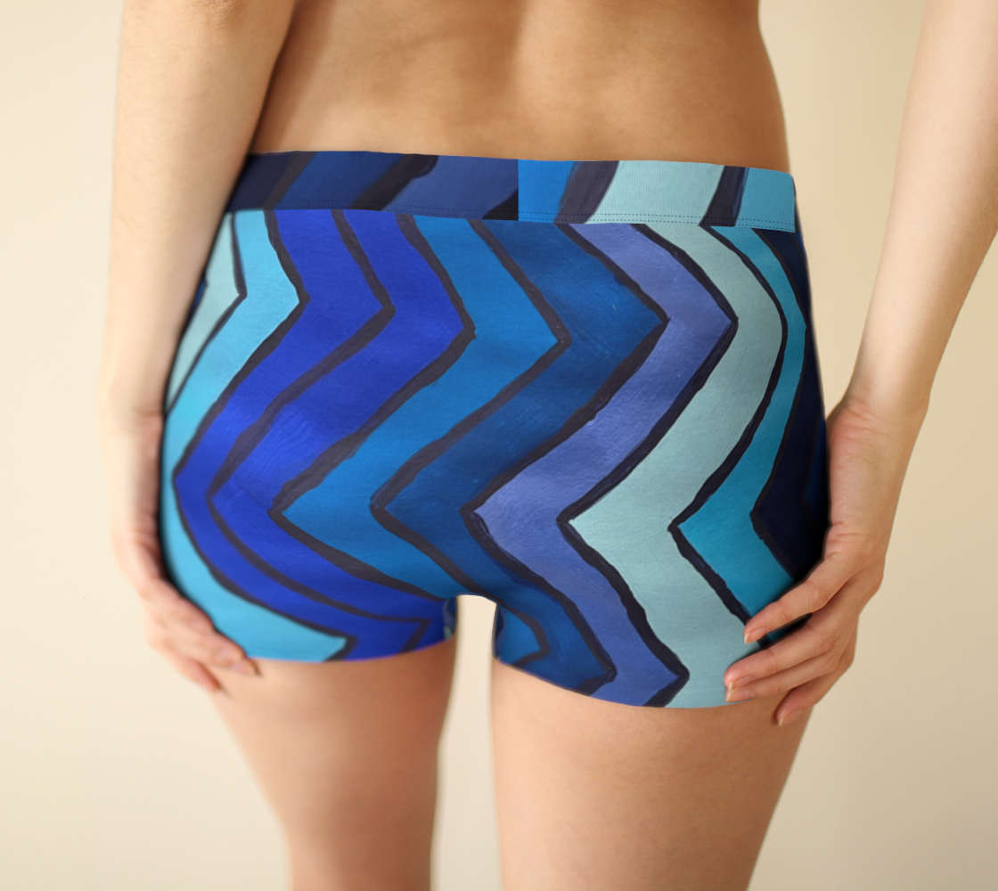 Blue Chevron Pattern Boyshorts