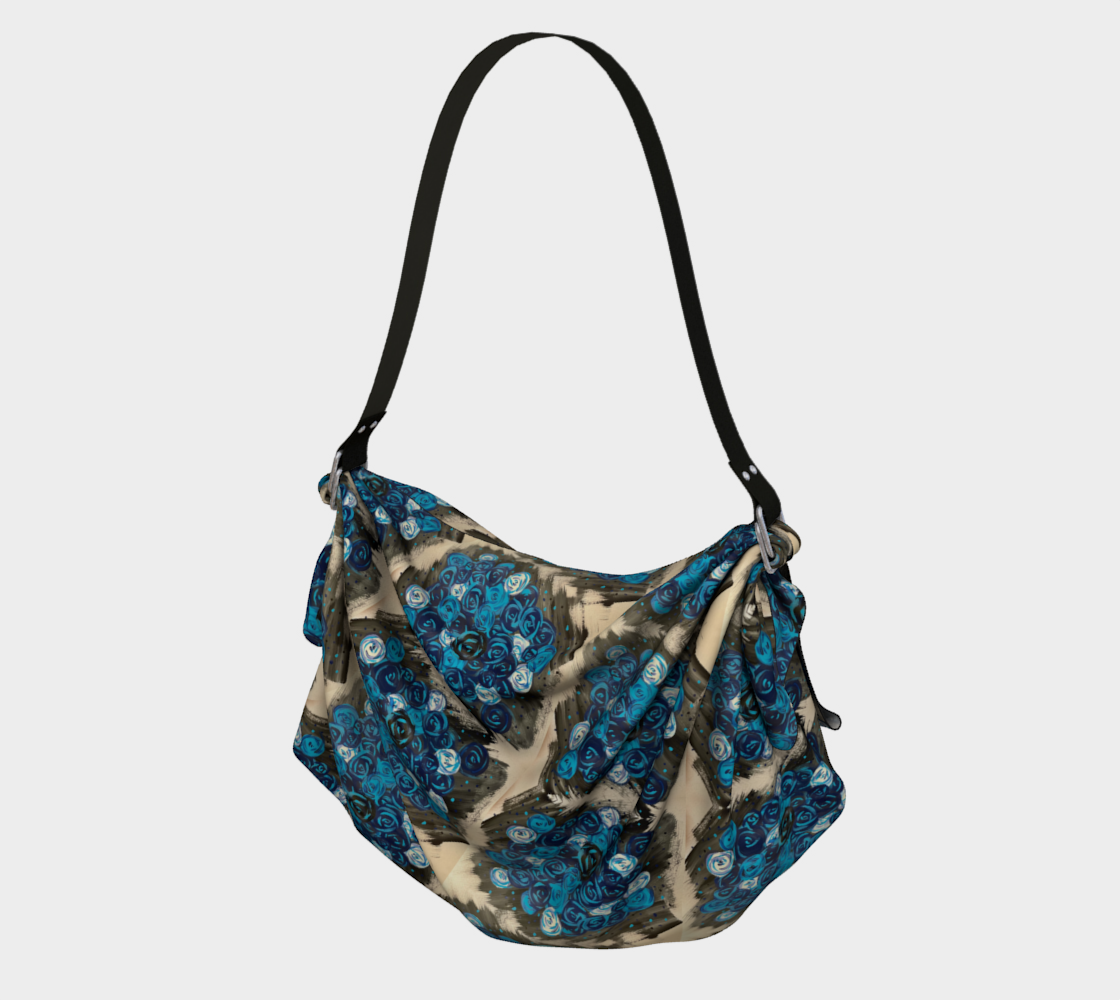 Blue Roses Origami Tote