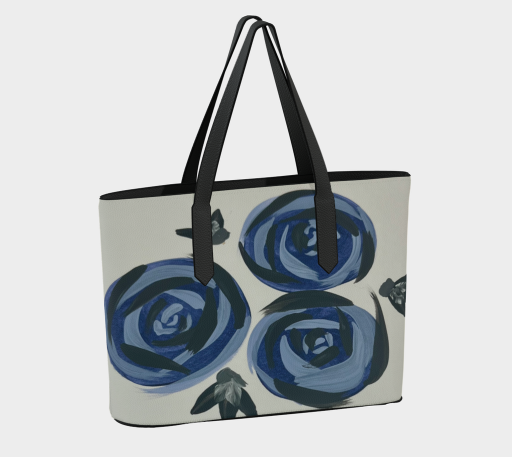 Deep Blue Roses VL Tote Bag