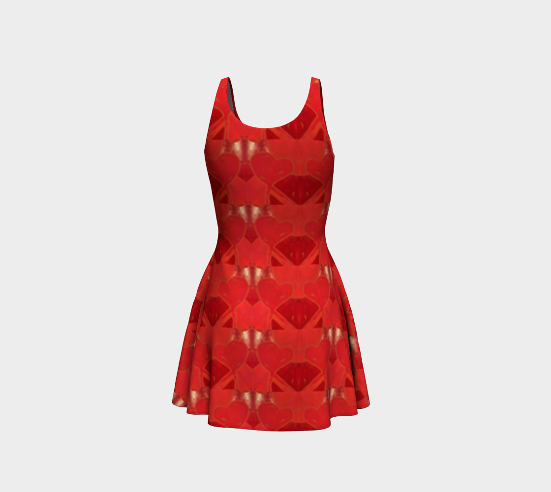 Red Heart Flare Dress