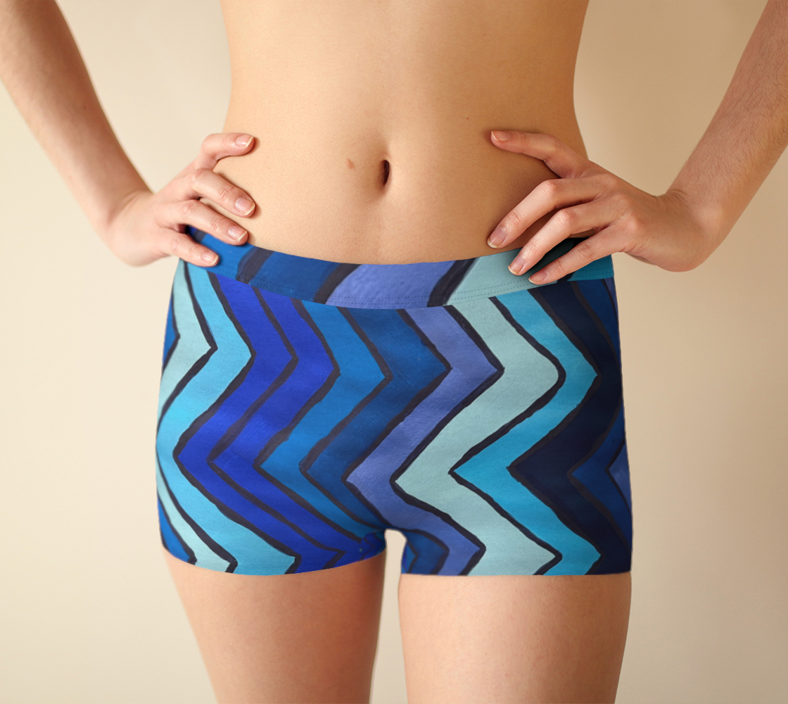 Blue Chevron Pattern Boyshorts