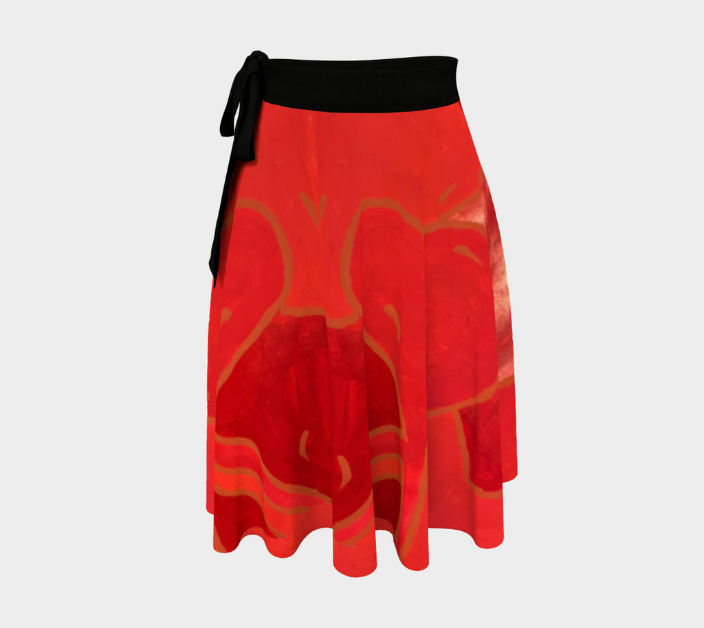 Red Heart Wrap Skirt