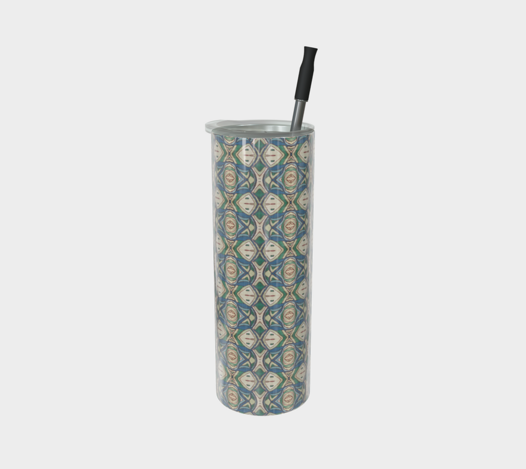 Abstract Green Steel Tumbler