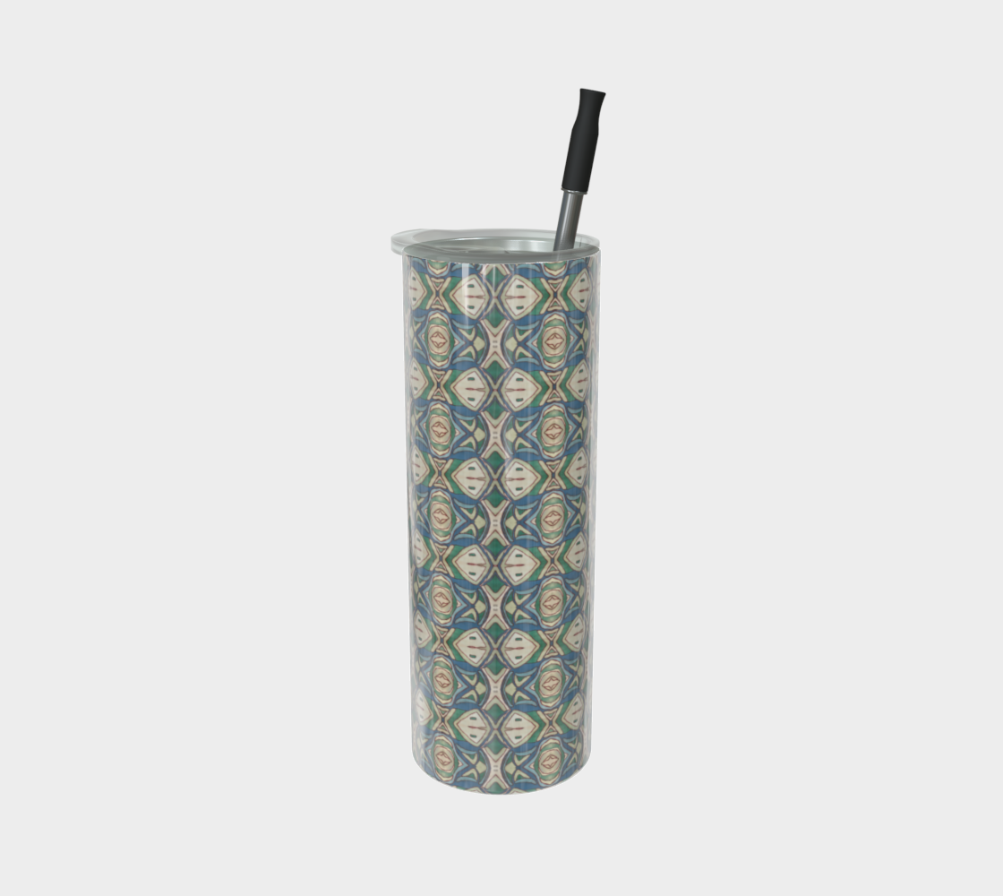 Abstract Green Steel Tumbler