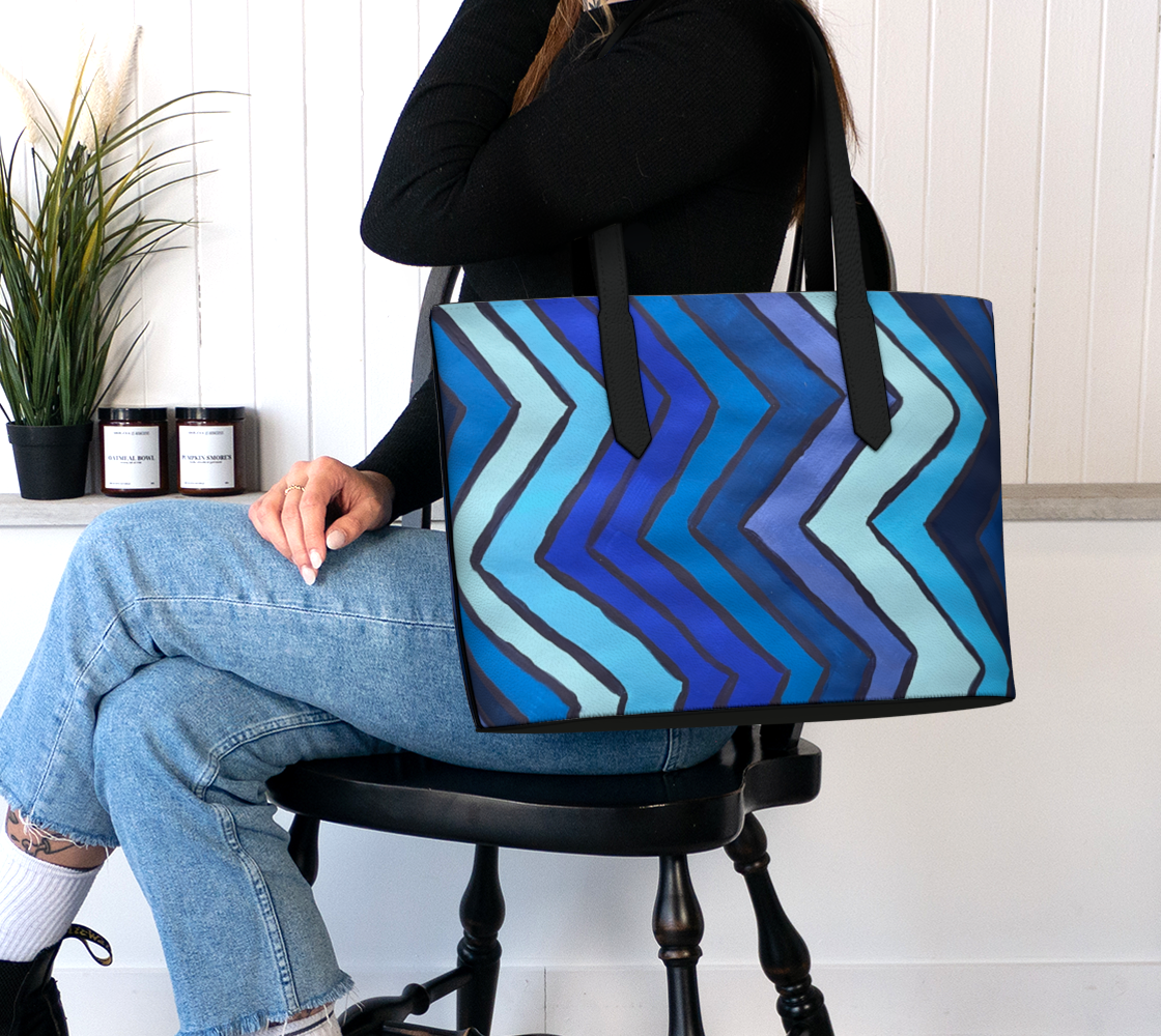 Blue Chevron Pattern VL Tote