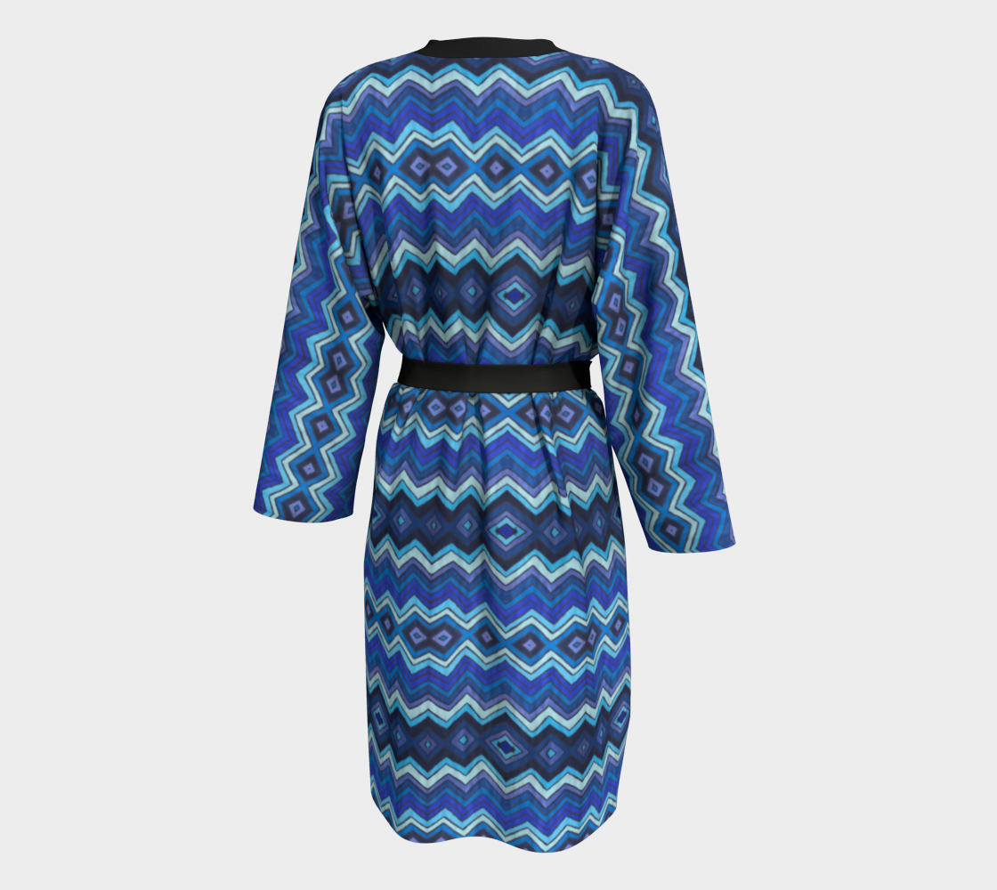 Blue Chevron Pattern Peignoir
