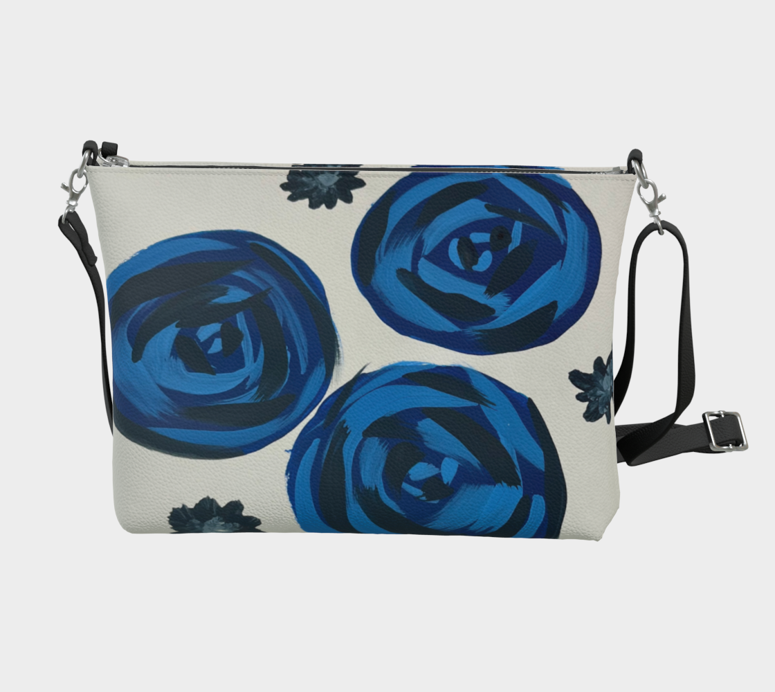 Blue Roses VL Crossbody Purse