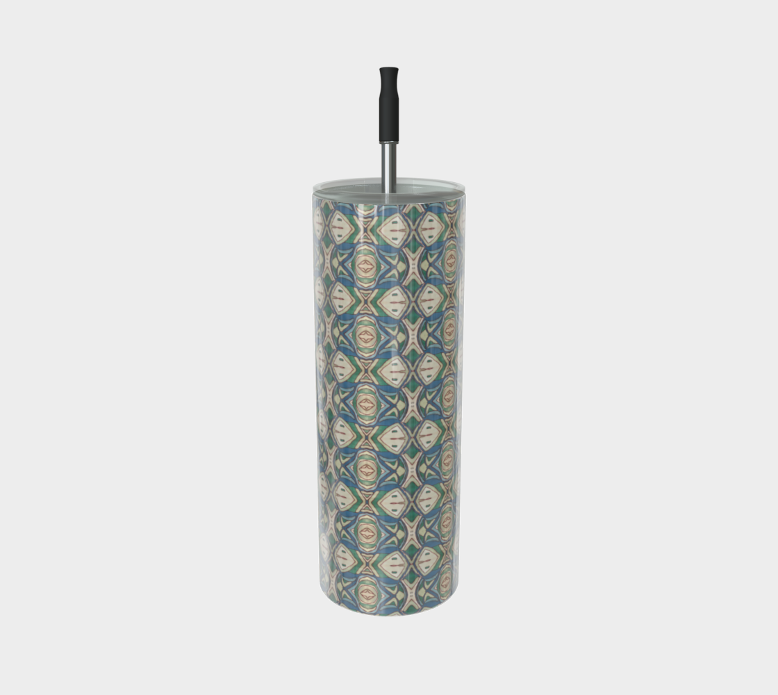 Abstract Green Steel Tumbler