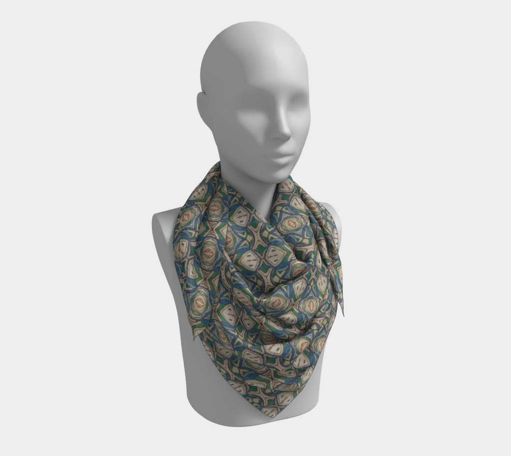 Abstract Green Square Scarf