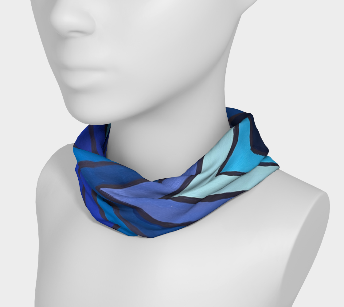 Blue Chevron Pattern Headband