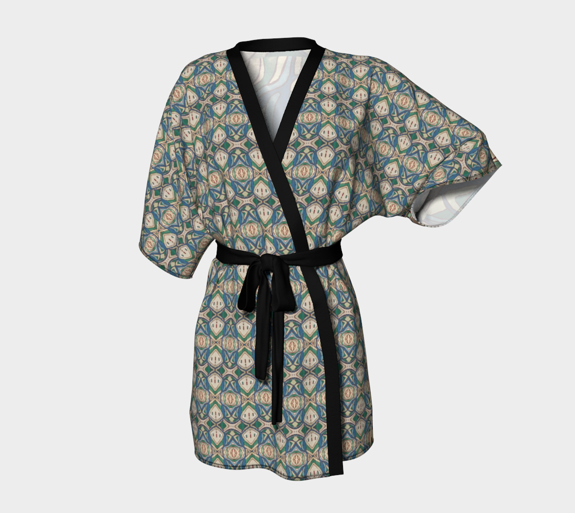 Abstract Green kimono Robe