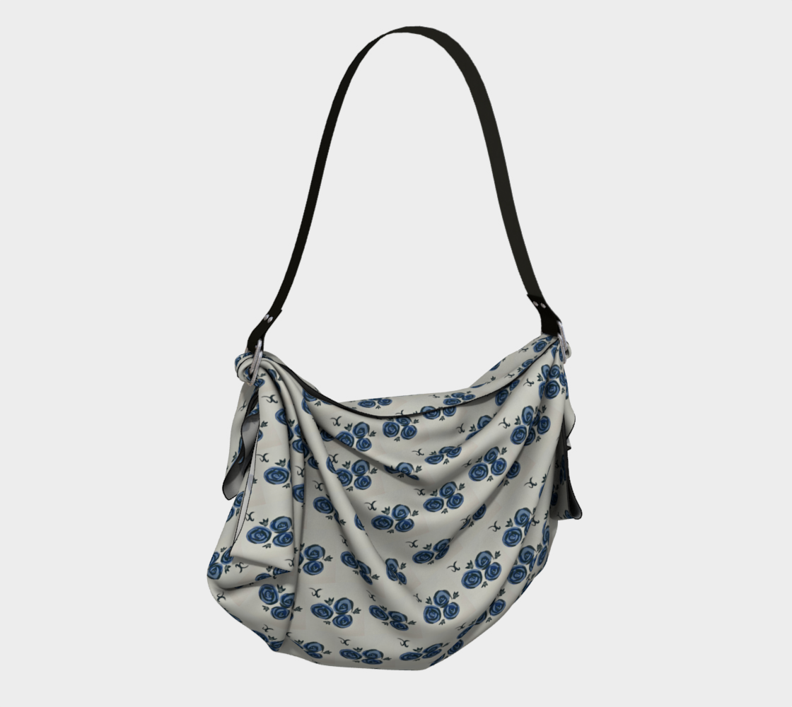 Deep Blue Roses Origami Tote