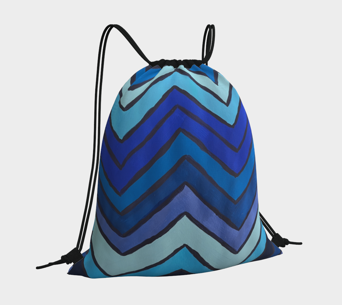Blue Chevron Pattern Drawstring