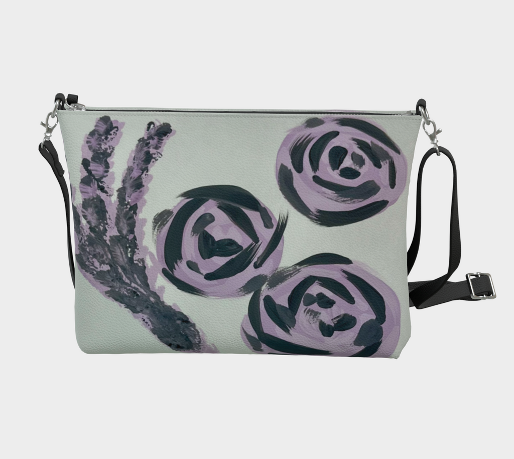 Lavender Roses VL Crossbody Purse