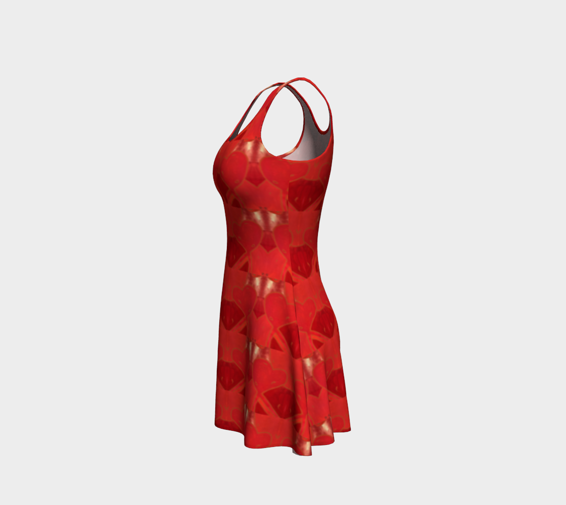 Red Heart Flare Dress