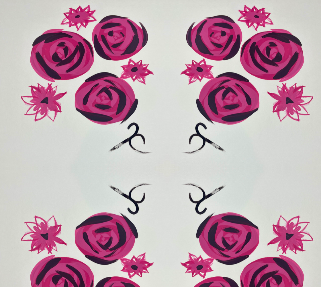 Bold Pink Rose Fabric
