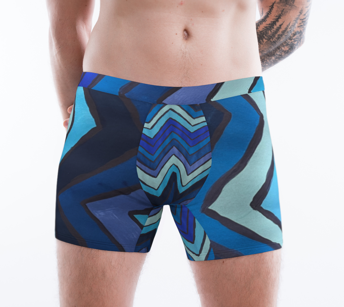 Blue Chevron Pattern Boxers