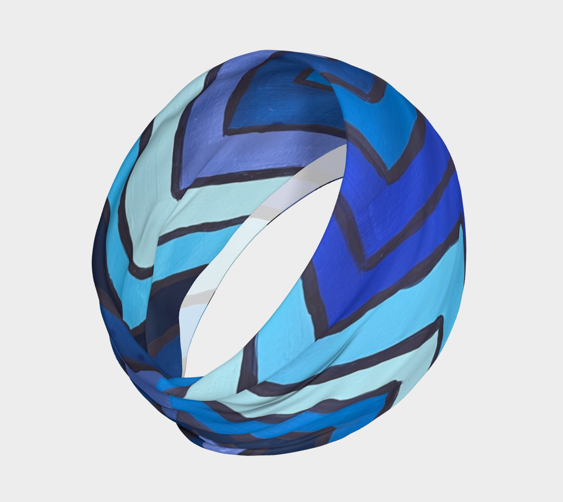 Blue Chevron Pattern Headband