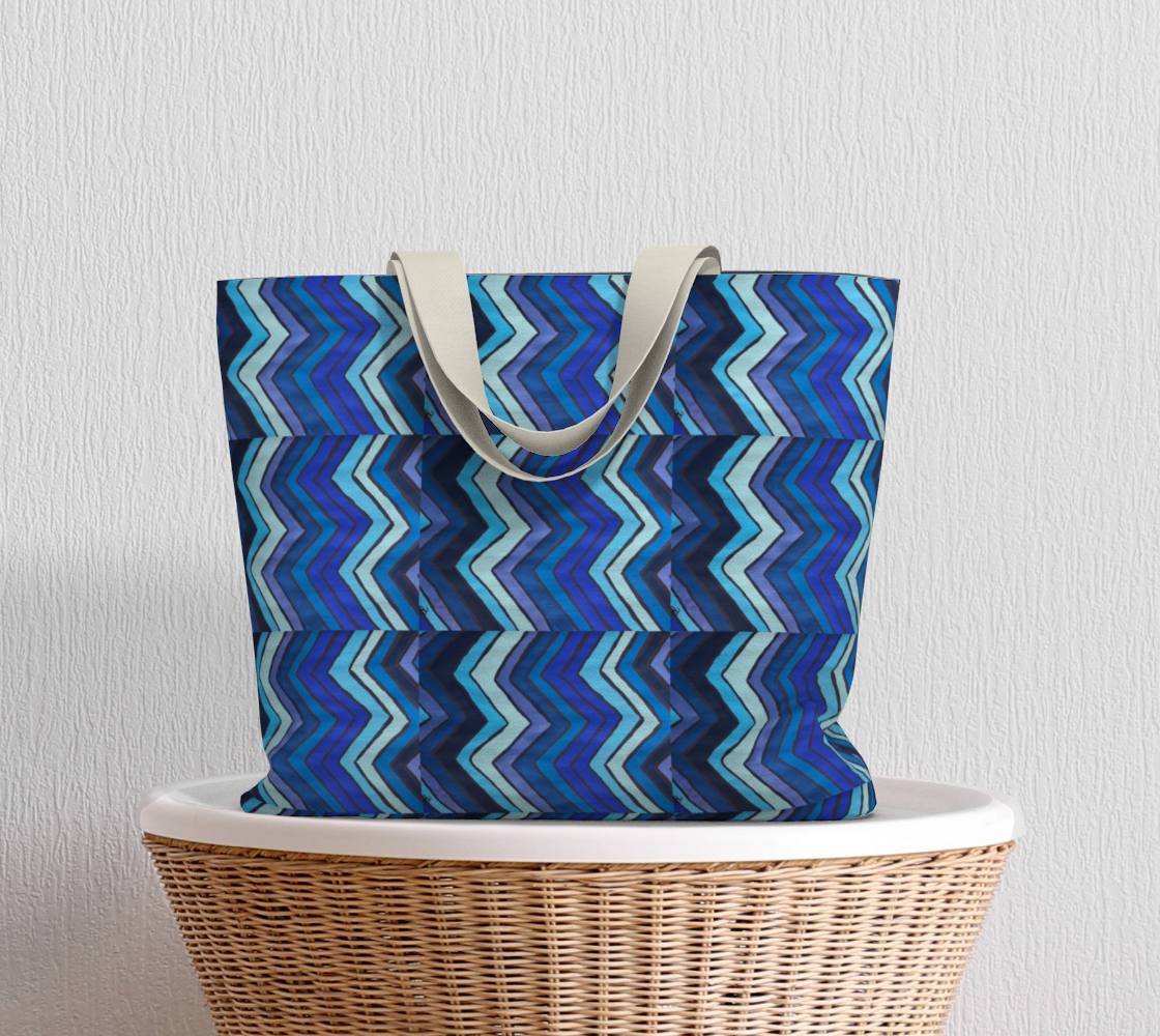 Blue Chevron Pattern Tote