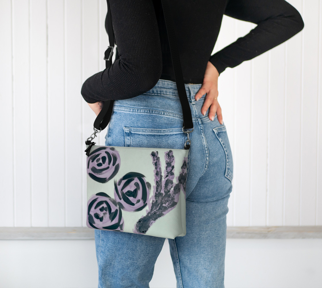 Lavender Roses VL Crossbody Purse