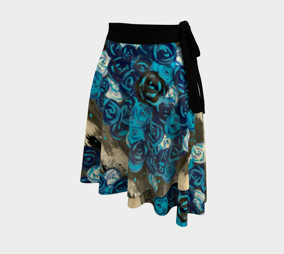 Blue Roses  Wrap Skirt