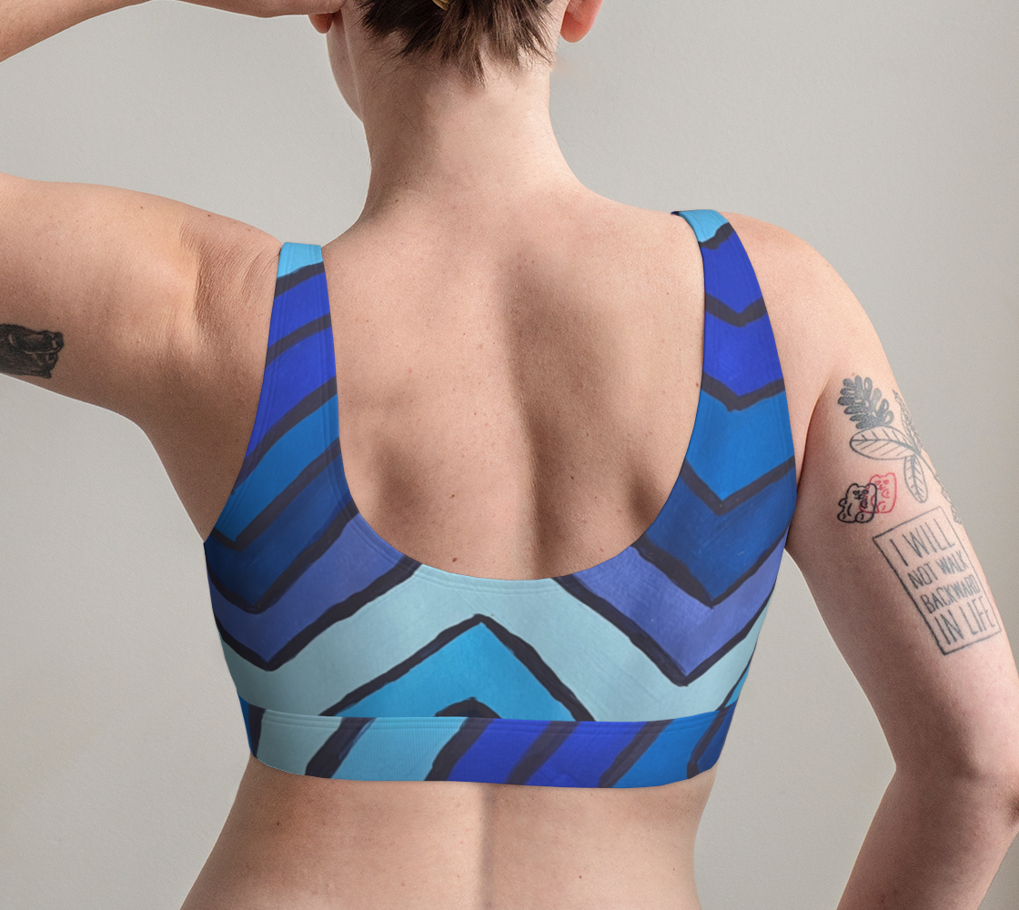 Blue Chevron Pattern Bralette