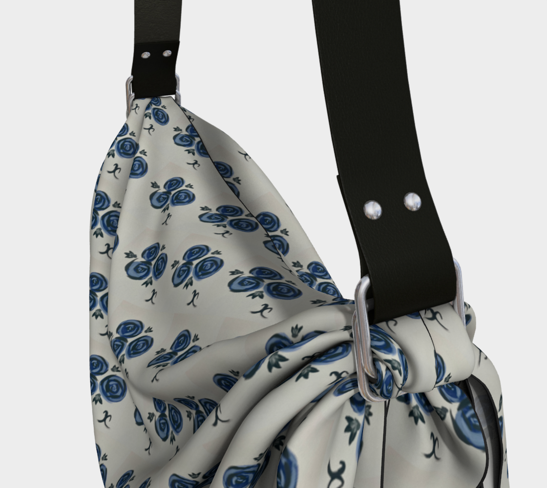 Deep Blue Roses Origami Tote