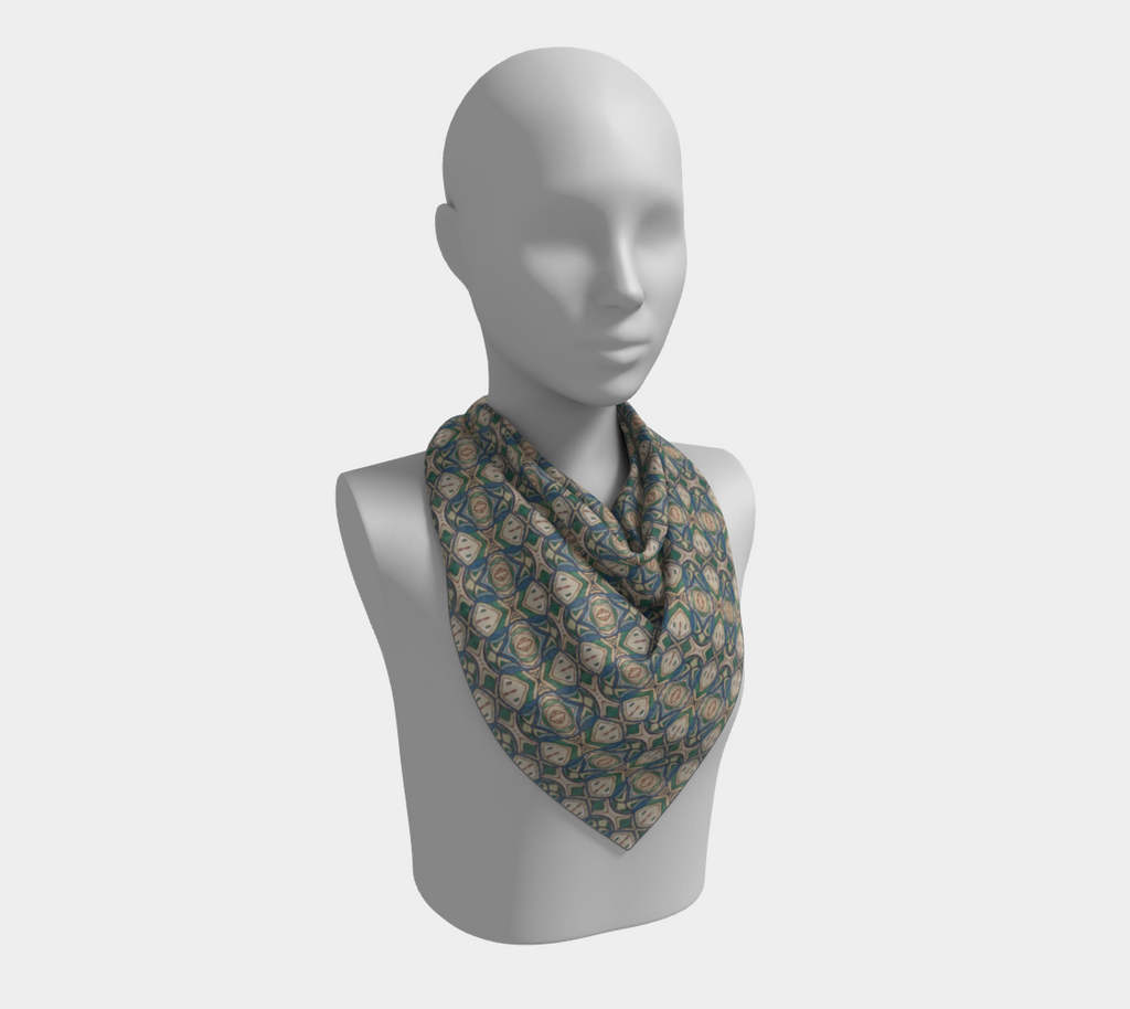 Abstract Green Square Scarf