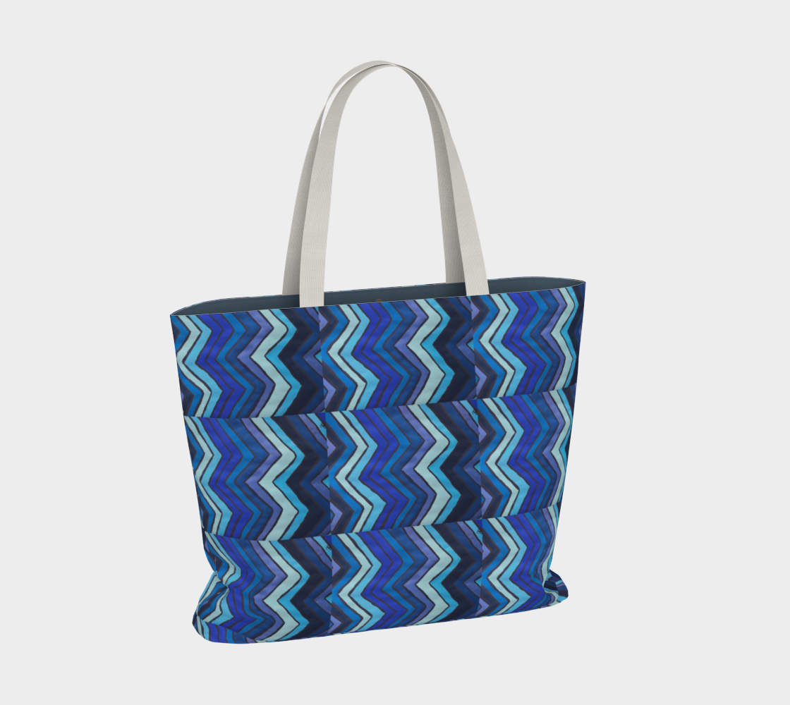 Blue Chevron Pattern Tote