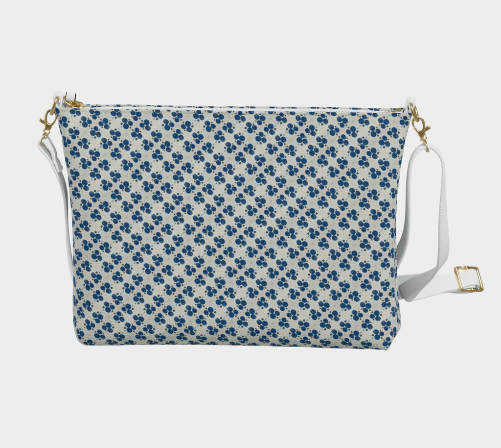Blue Roses VL Crossbody Purse (mini roses)