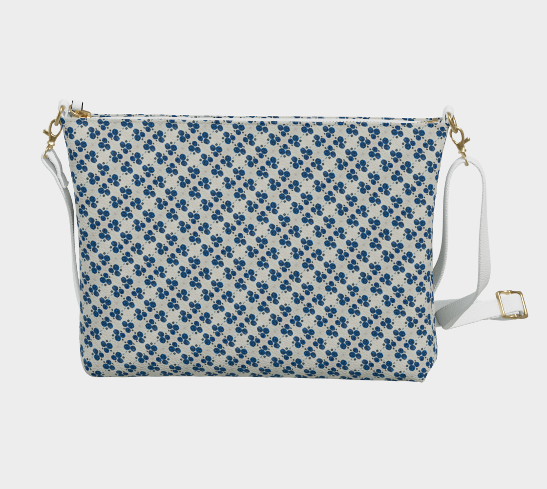 Blue Roses VL Crossbody Purse (mini roses)