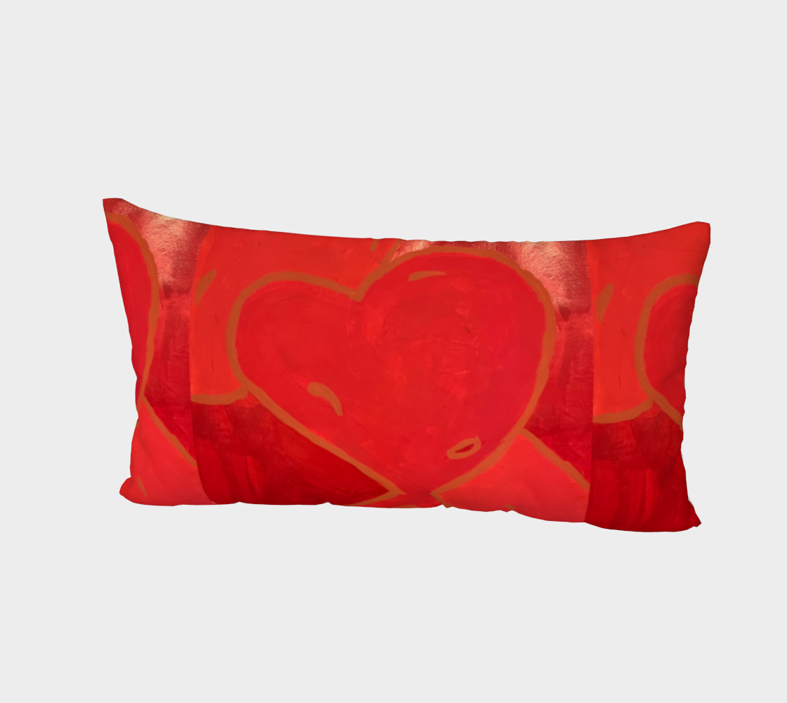Red Heart Pillow Case