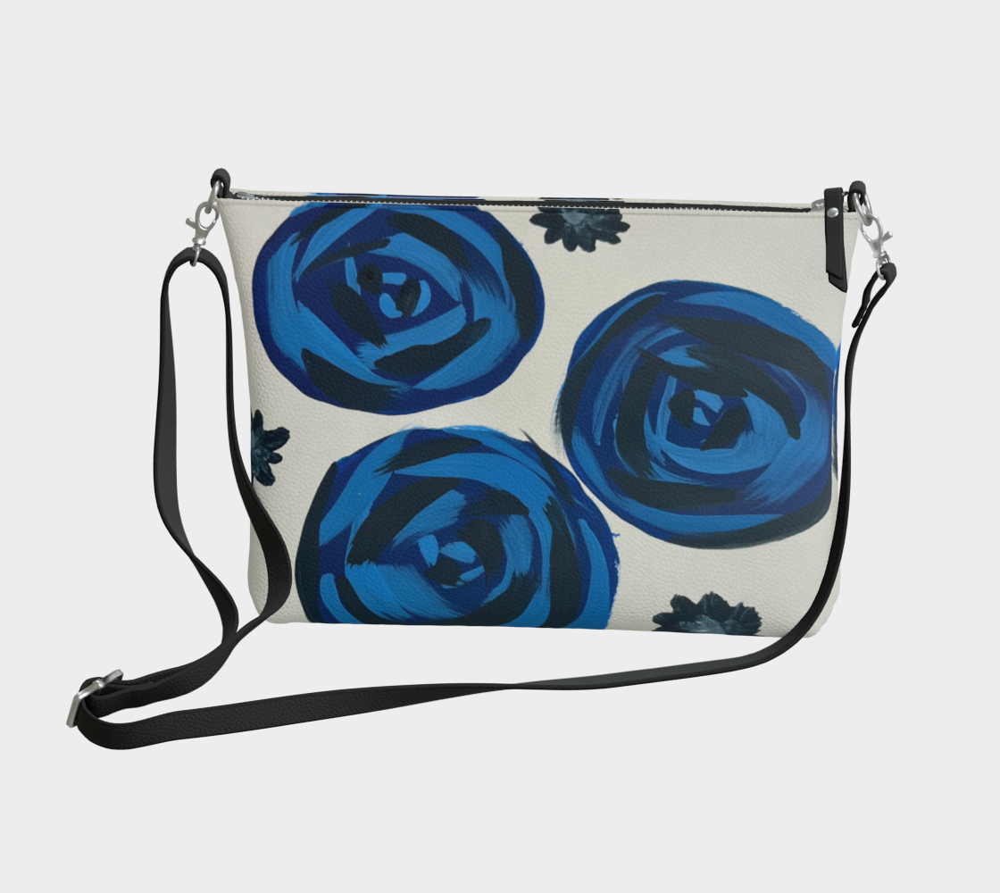 Blue Roses VL Crossbody Purse