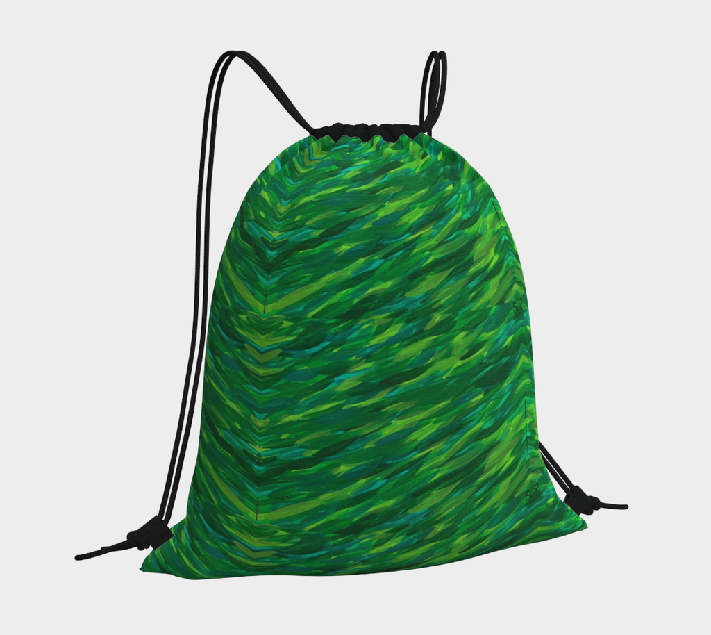 Lush Green Drawstring Bag