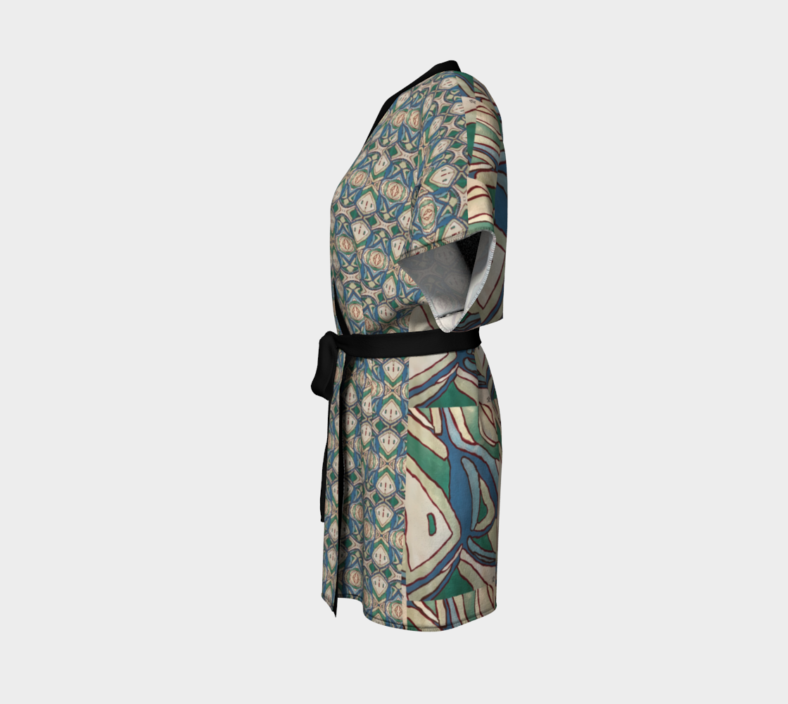 Abstract Green kimono Robe