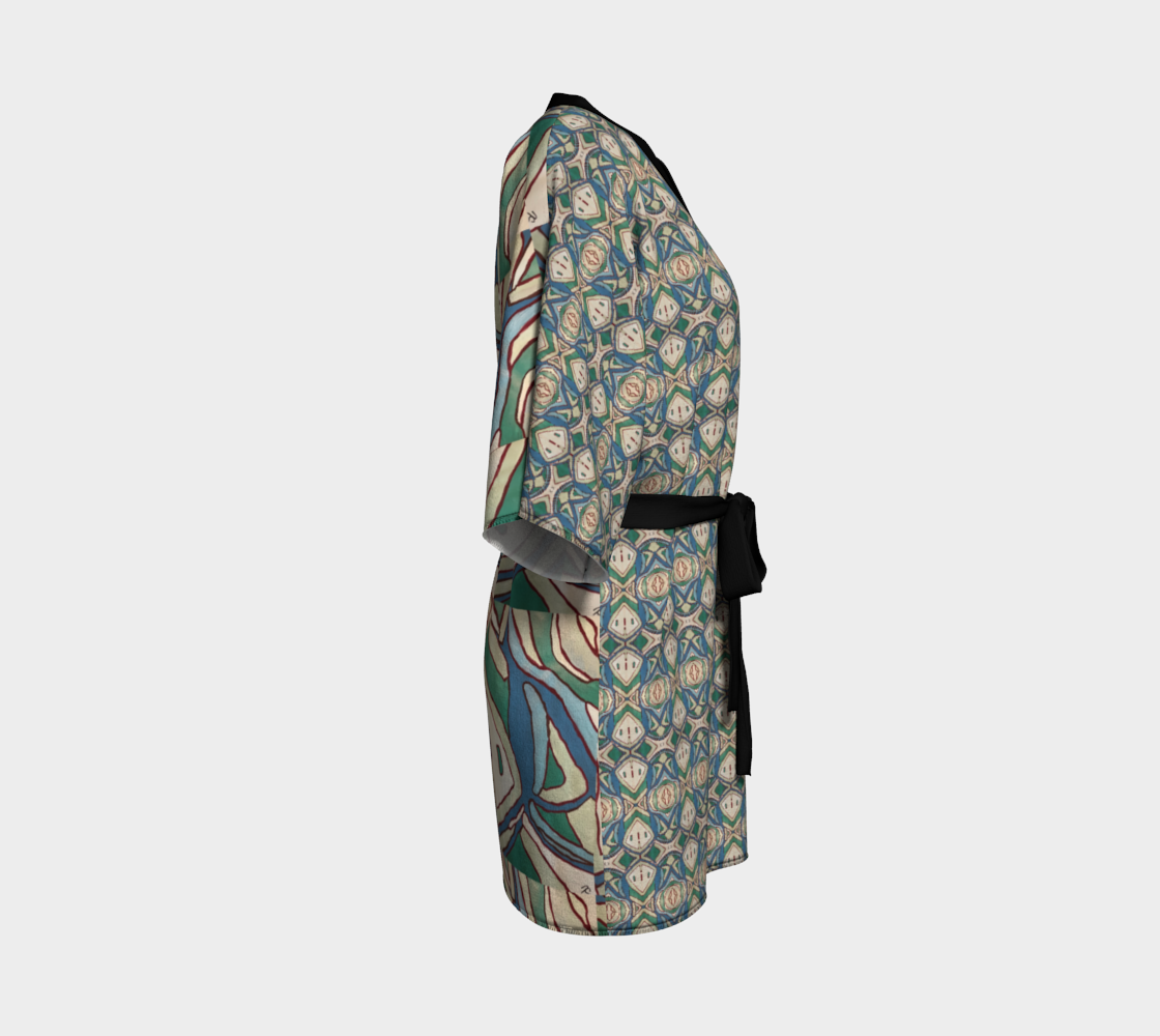 Abstract Green kimono Robe