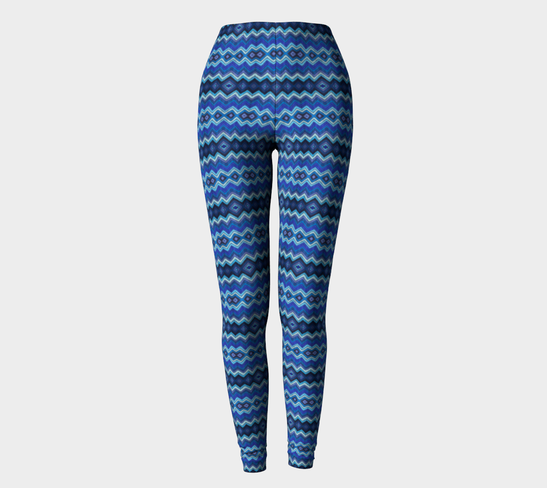 Blue Chevron Pattern Adult Leggings