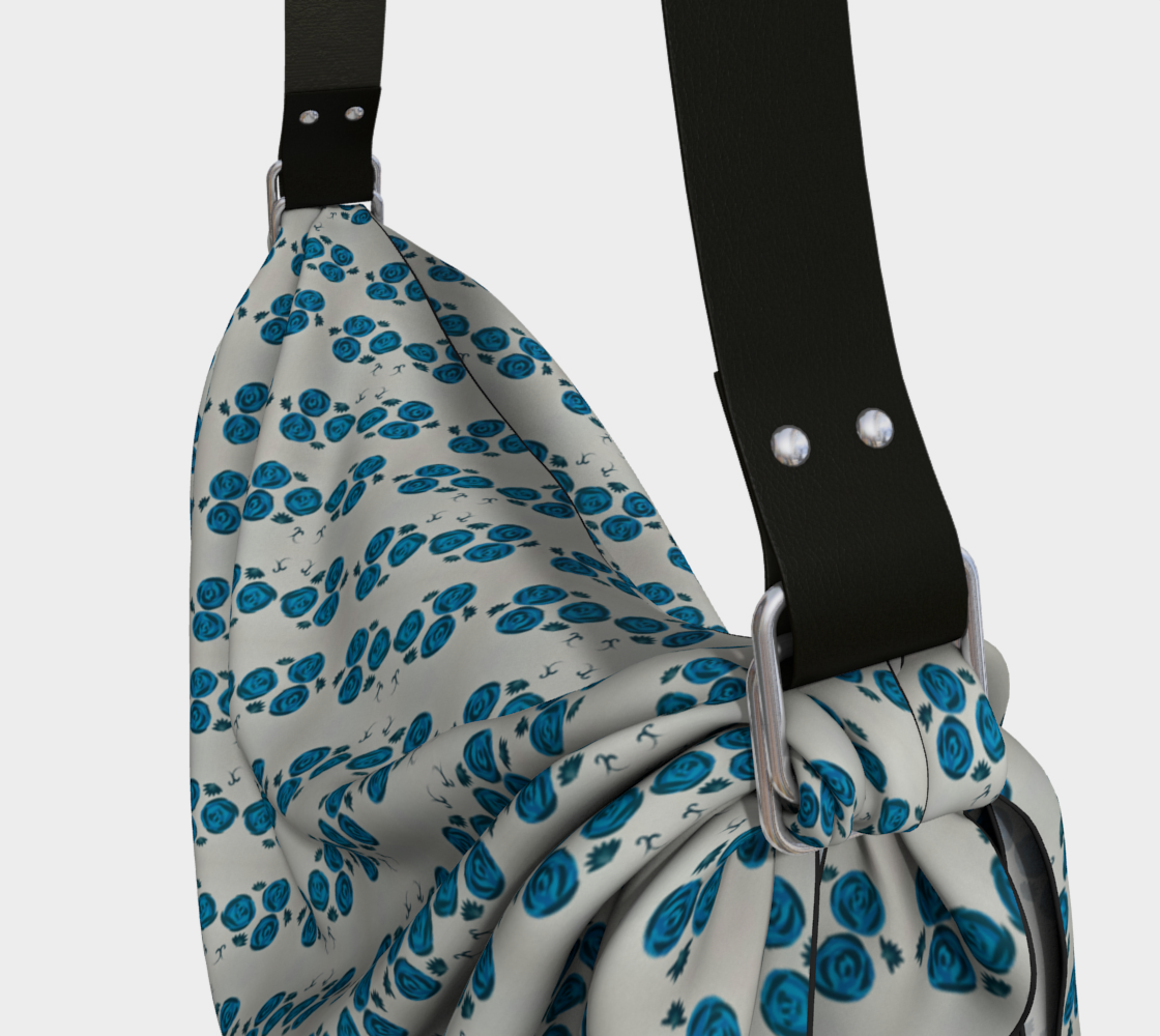 Teal Roses Origami Tote