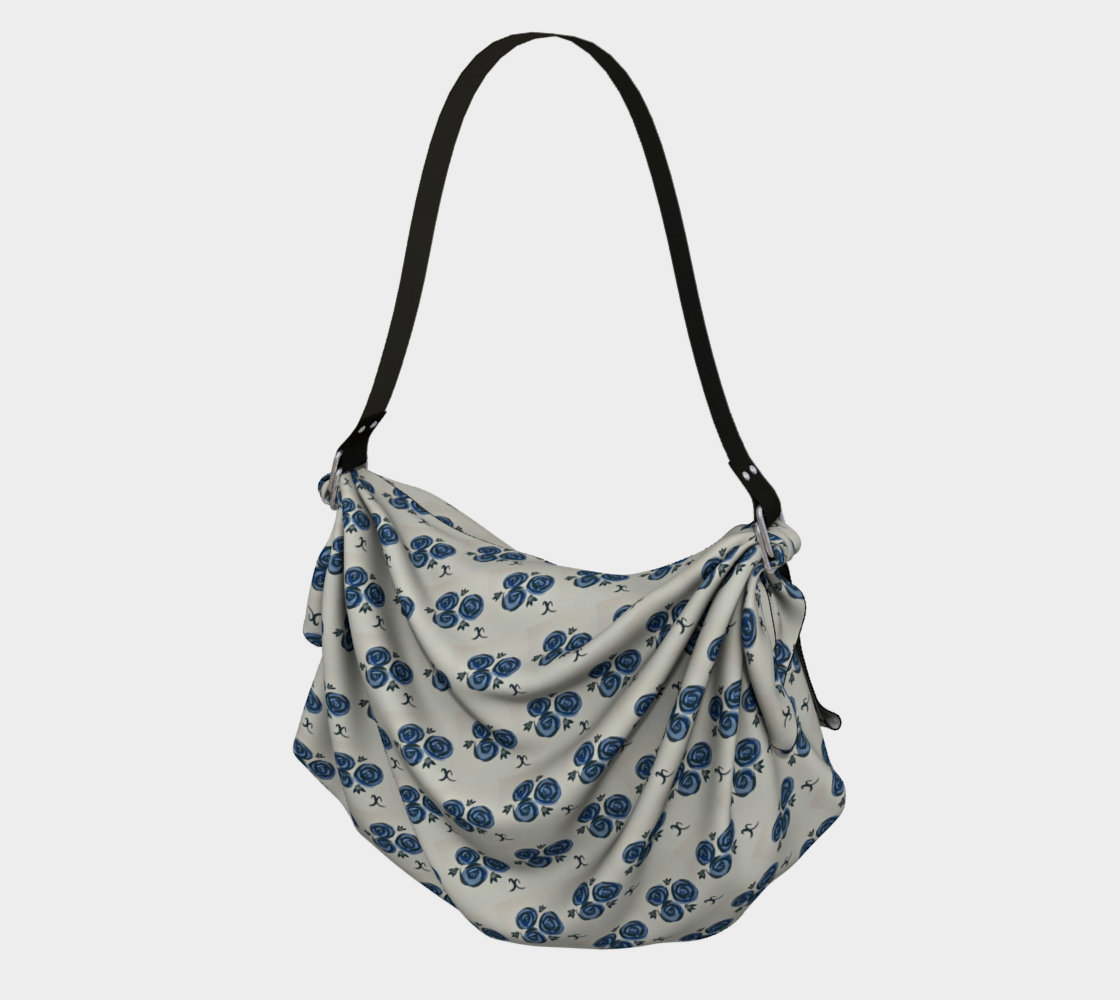 Deep Blue Roses Origami Tote