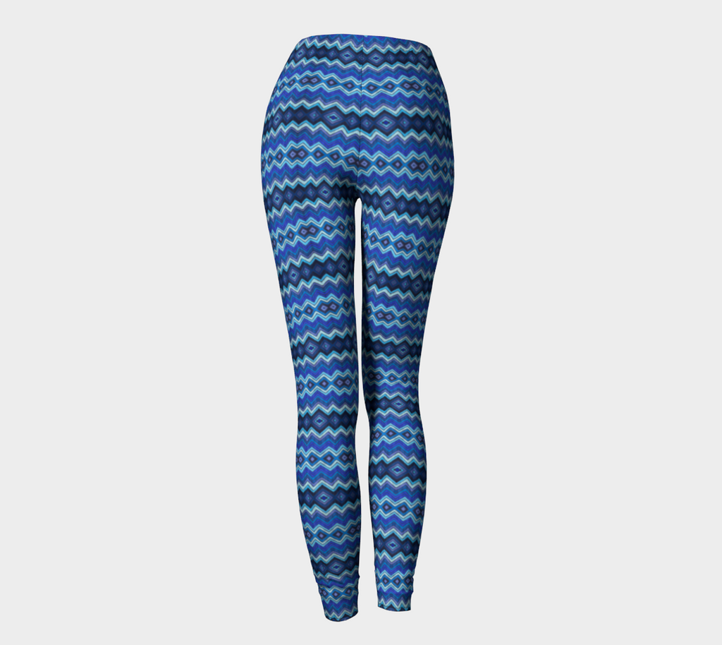Blue Chevron Pattern Adult Leggings