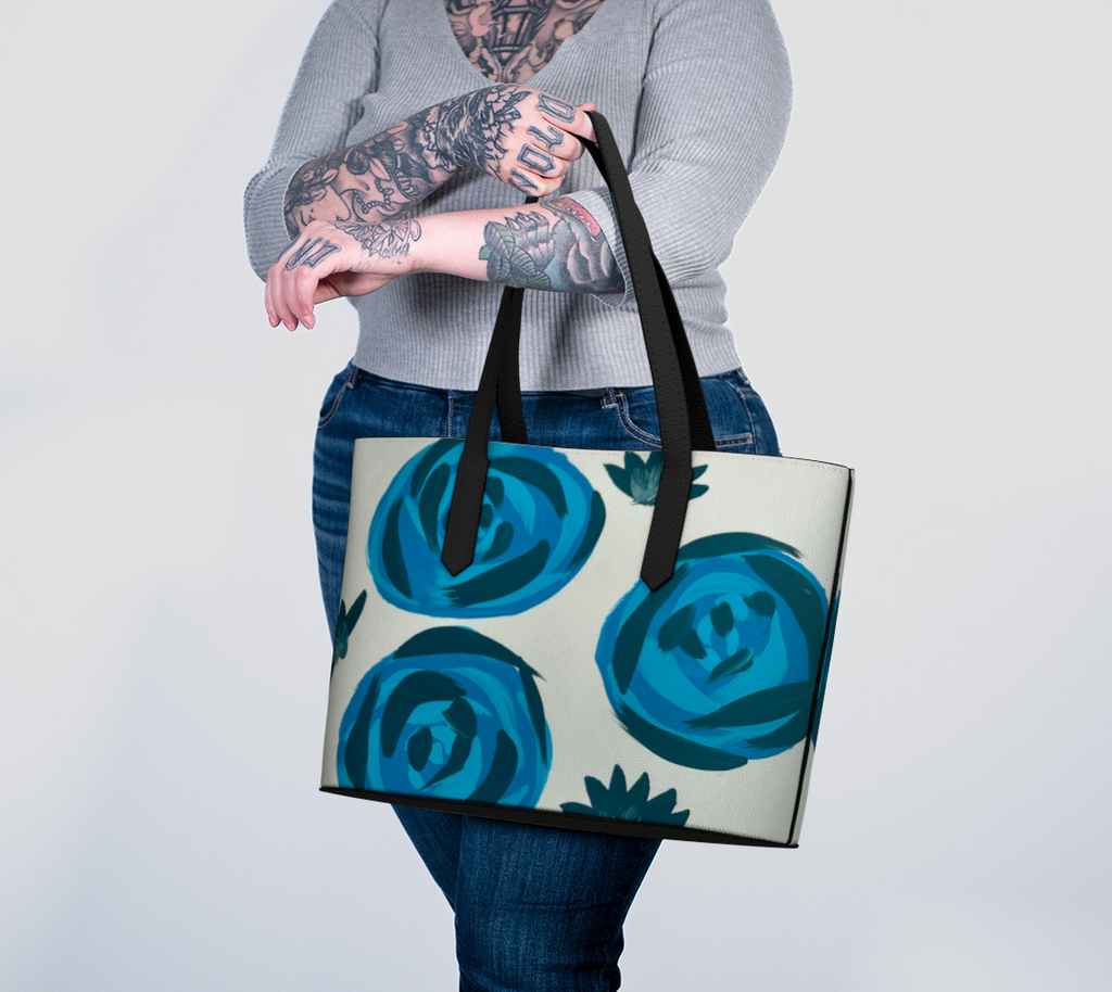 Teal Roses VL Tote Bag