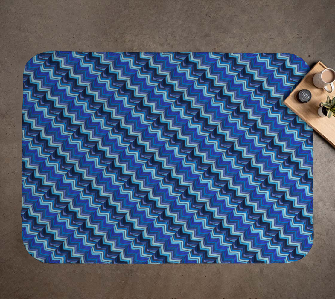Blue Chevron Pattern Blanket