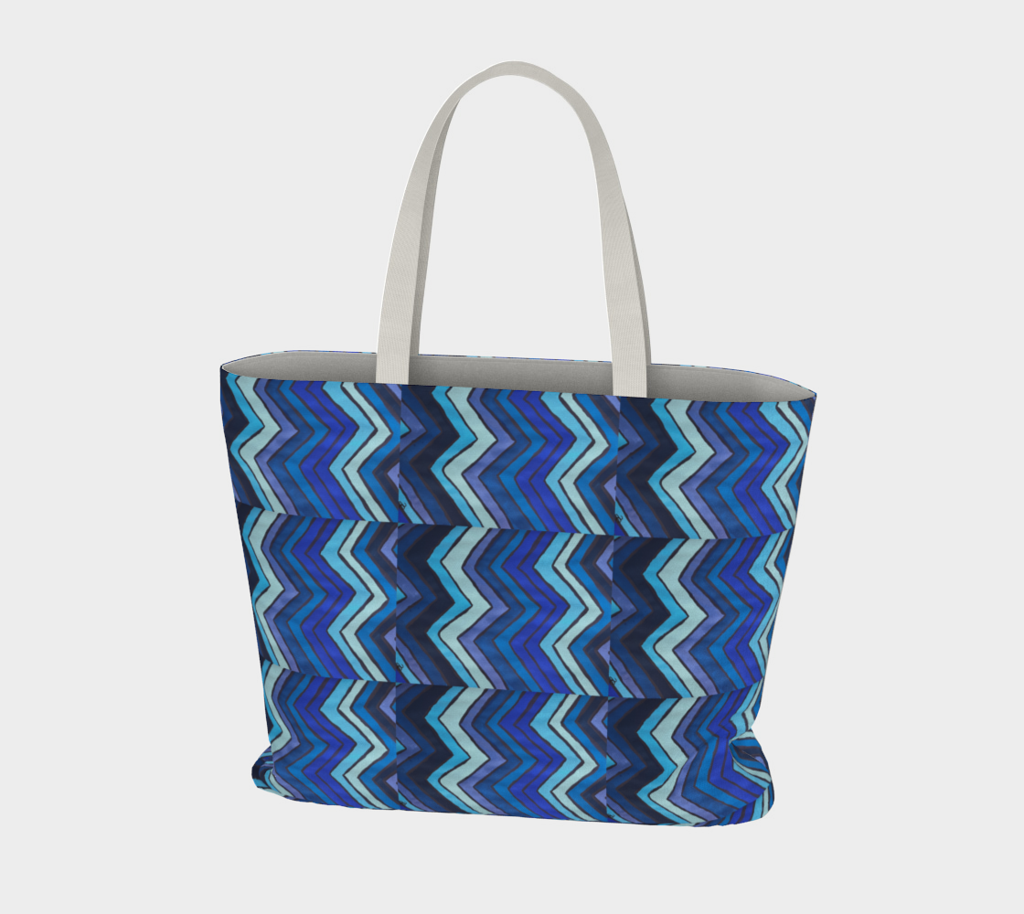 Blue Chevron Pattern Tote