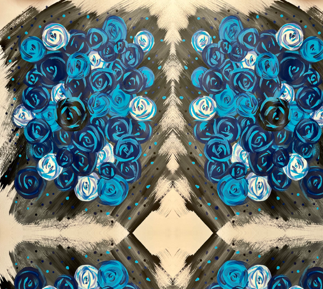 Blue Roses Fabric