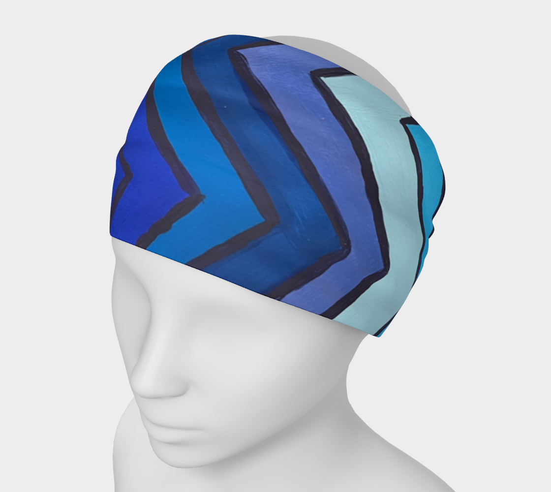 Blue Chevron Pattern Headband