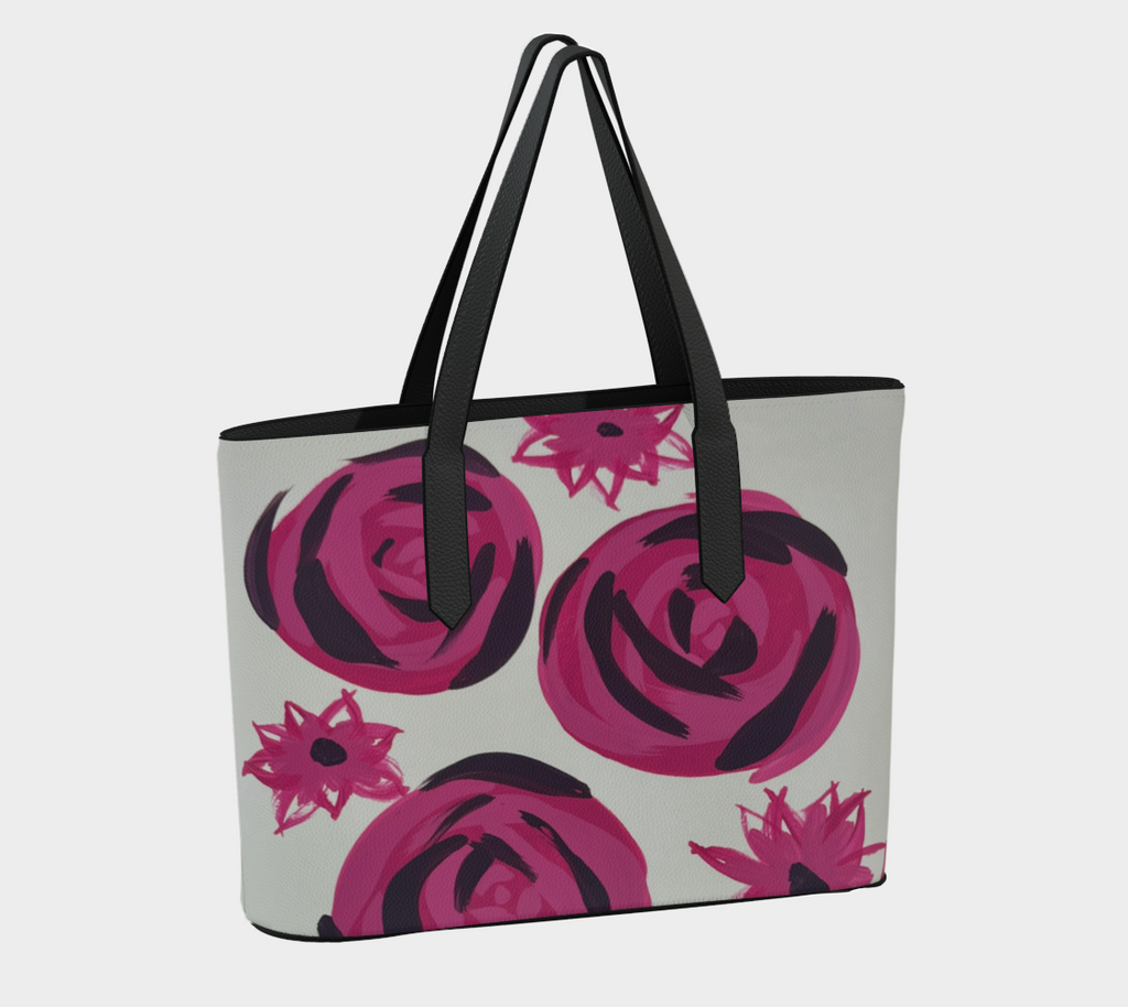 Bold Pink Rose VL Tote Bag