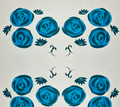 Teal Roses Fabric