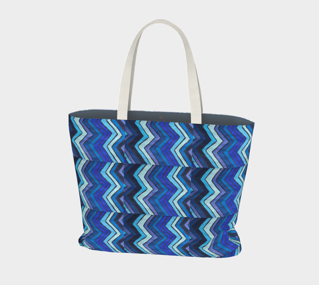 Blue Chevron Pattern Tote