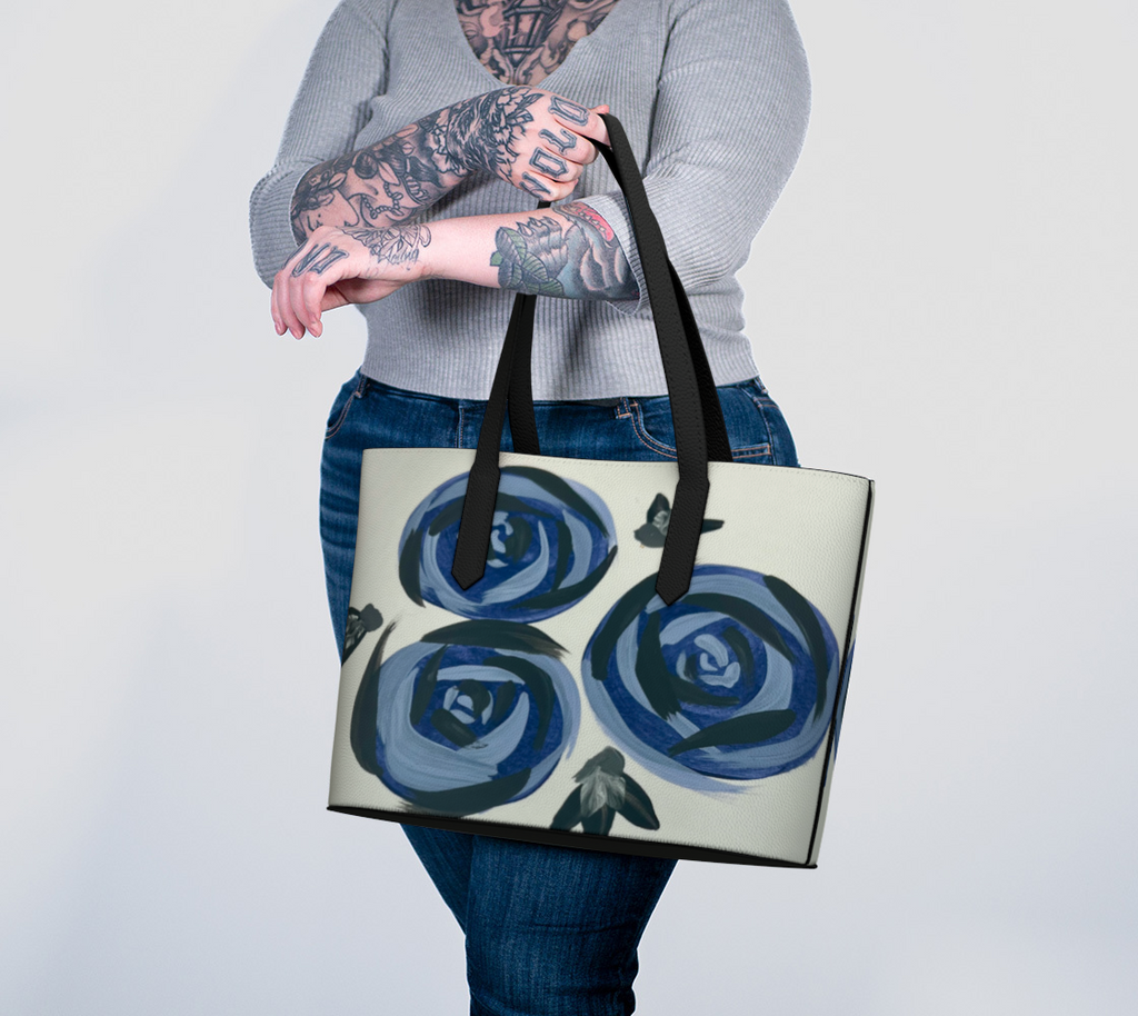 Deep Blue Roses VL Tote Bag