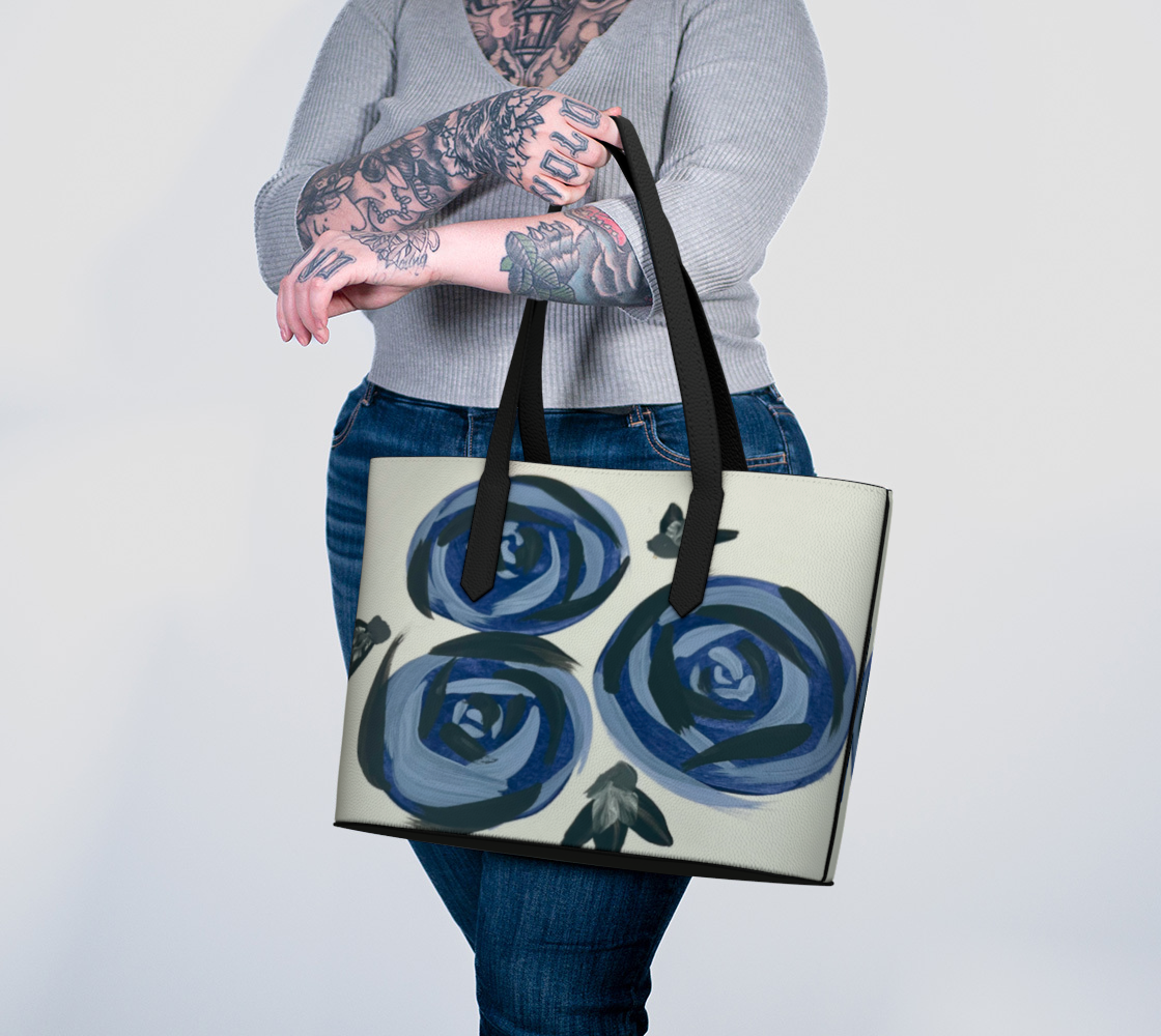 Deep Blue Roses VL Tote Bag